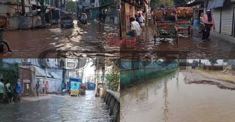 আশুলিয়ার জামগড়ায় জলাবদ্ধতা ও জনদুর্ভোগ: শিল্পাঞ্চলের শ্রমজীবীরা আছে স্বাস্থ্য ঝুঁকিতে।