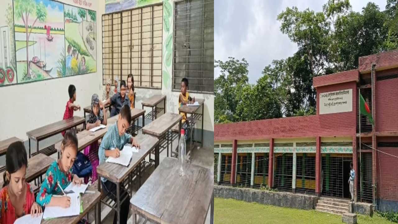 রাজাপুরে ৬ শিক্ষক কর্মরত বিদ্যালয়ে উপস্থিত মাত্র ১ জন, একই কক্ষে ৩ শ্রেণির পরীক্ষা