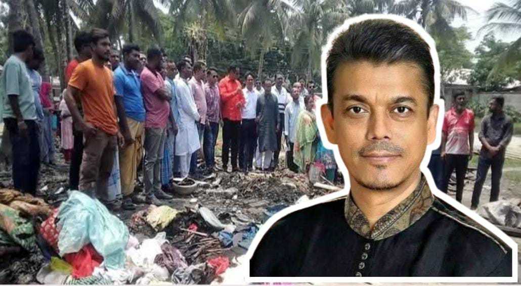 খুলনার দৌলতপুরে অগ্নিকান্ডে দগ্ধ পরিবারের দায়িত্ব নিলেন বিএনপি নেতা বকুল