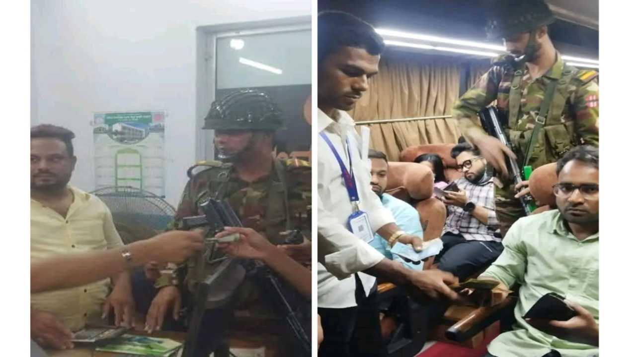 জয়পুরহাটে ঢাকাগামী বাসে সেনা অভিযান, অতিরিক্ত ভাড়া ফেরত পেলেন যাত্রীরা