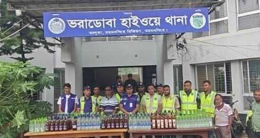 ভালুকায় যৌথ বাহিনীর অভিযানে ৩৮৮ বোতল ভারতীয় মদ উদ্ধার