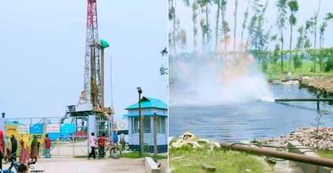 জামালপুর মাদারগঞ্জ উপজেলায় গ্যাস অনুসন্ধানে কূপ খননের প্রাথমিক পরীক্ষায় গ্যাসের সন্ধান 